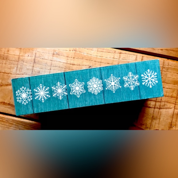 Season of Joy Christmas Holiday Snowman Snowflake Box Art Shelf Table Decor 8” - Picture 3 of 4